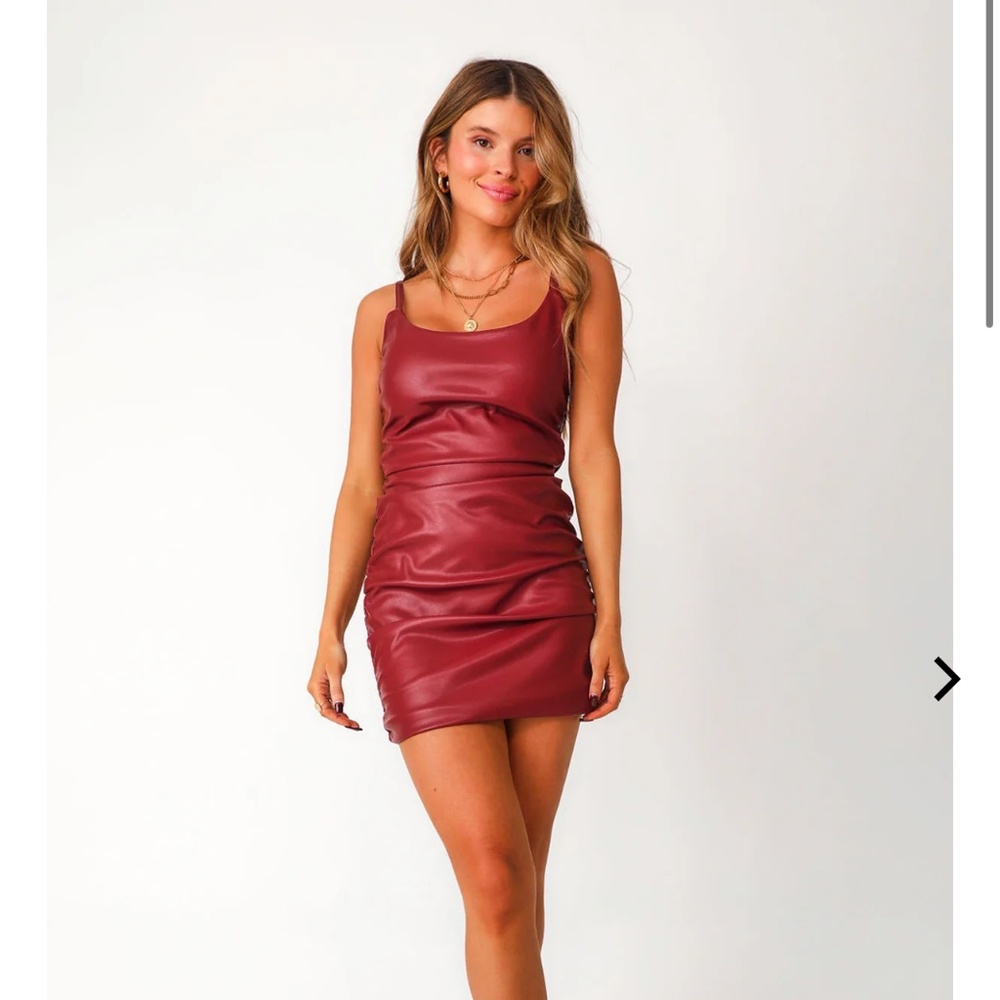 Kittenish Single Again Leather Dress